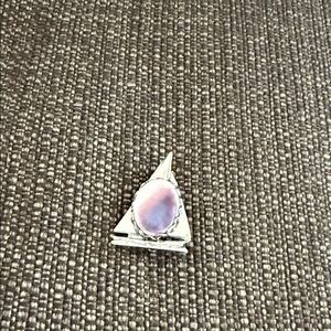 Silver and Purple boat brooch